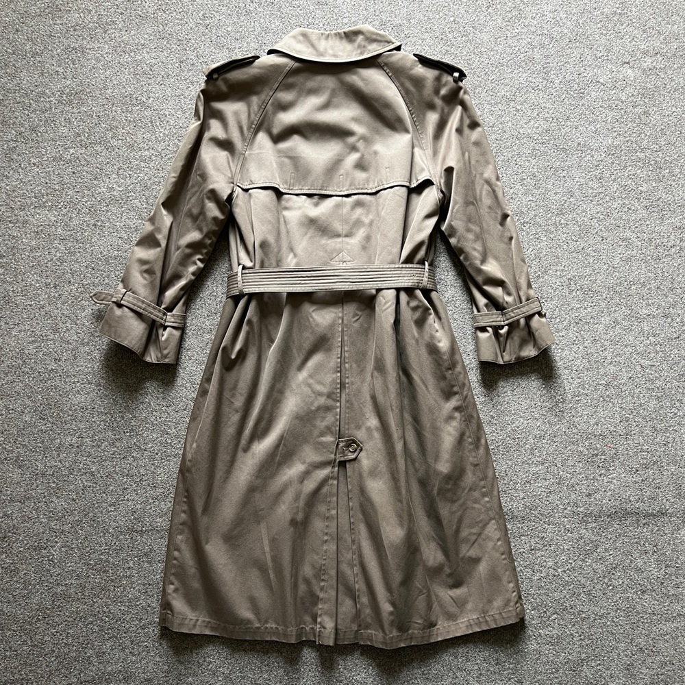 Vintage Evan Picone Taupe Trench Coat Belted Removable Lining Women’s Size Small - Picture 2 of 16
